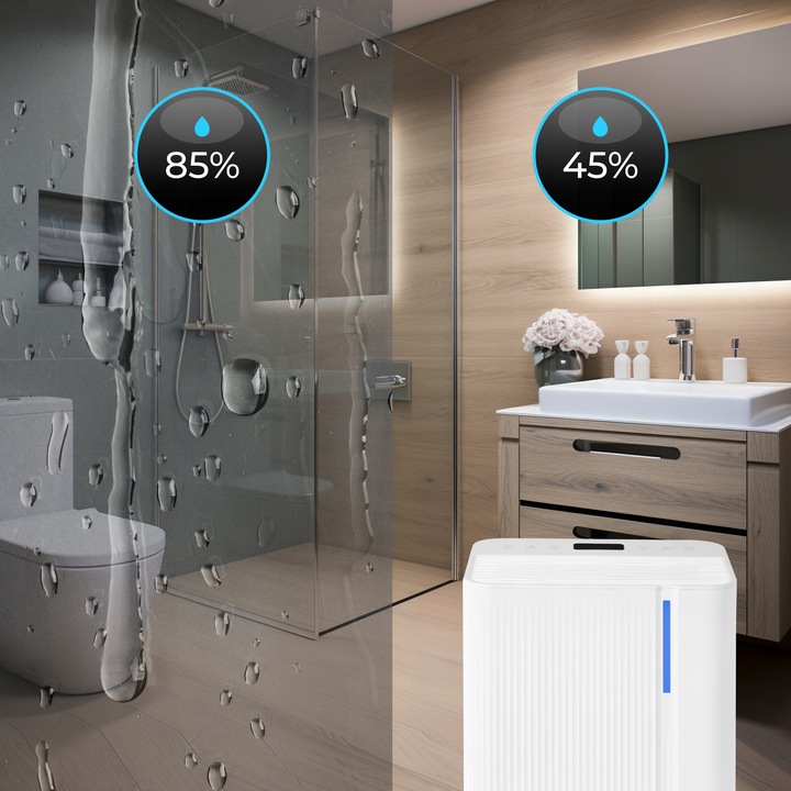 Cichy Osuszacz Powietrza 12L/24H WAVE Pochłaniacz Wilgoci ION+WIFI 40