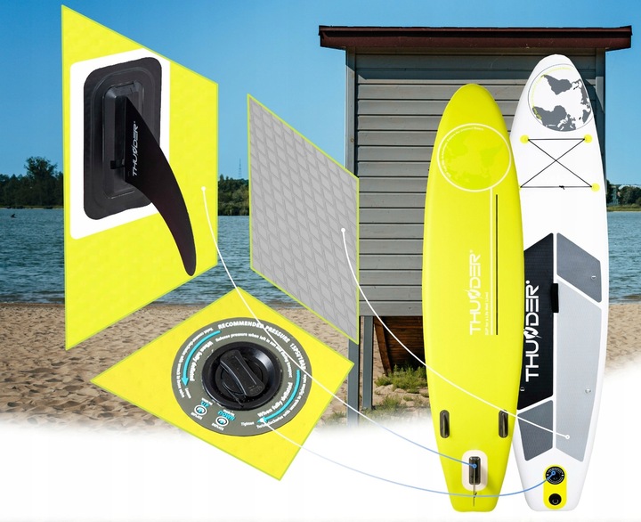 Deska do pływania STABILNA SUP paddle pompowana akcesoria 320CM plecak