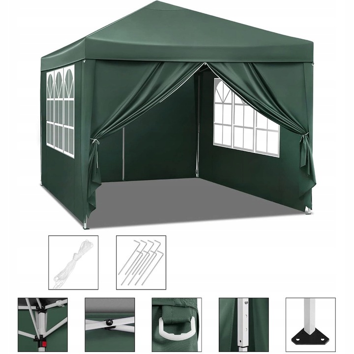 PAWILON OGRODOWY EKSPRESOWY NAMIOT HANDLOWY 3x3m AUTOMATYCZNY + 4