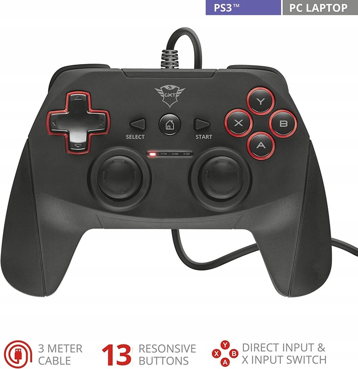 Gamepad Przewodowy Pad Kontroler USB do PS3 PC