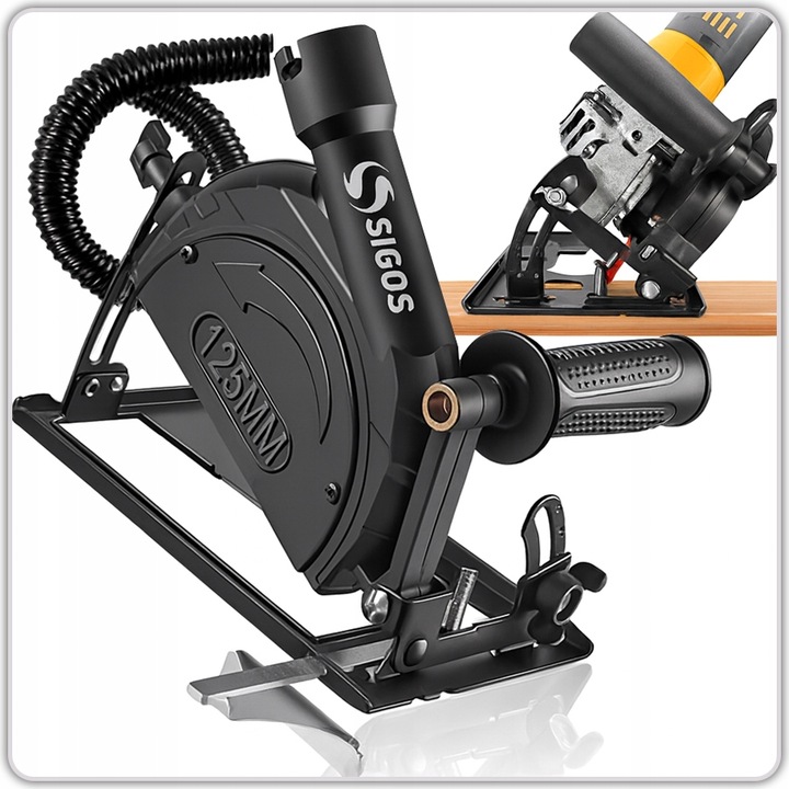 Adapter prowadnica z odsysaczem do szlifierki kątowej 125mm osłona