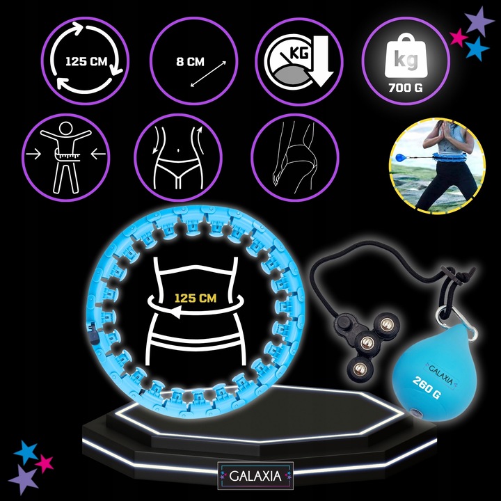 HULA HOP z Obciążeniem Odchudzające Obciążnikiem z Wypustkami SMART HULAHOP