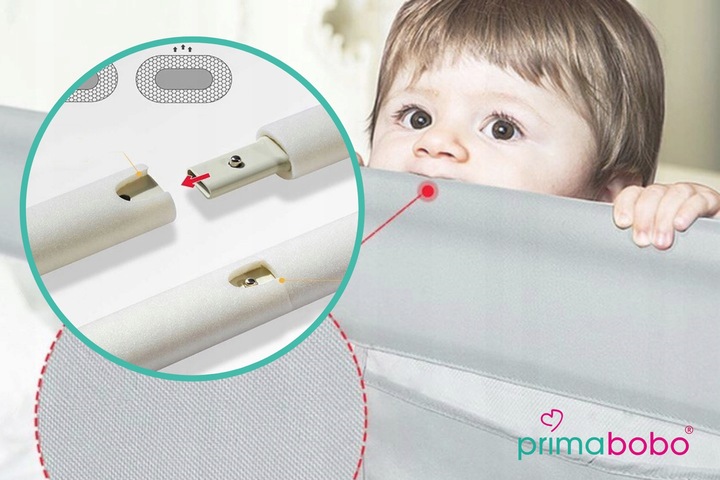 PRIMABOBO Barierka ochronna do łóżka MIŚ 180cm SKŁADANA, dla dzieci