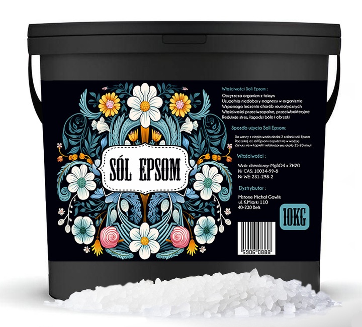 SOL DO KAPIELI MASAŻU SIARCZAN MAGNEZU EPSOM MAGNEZOWA 10KG ZDROWOTNA SPA