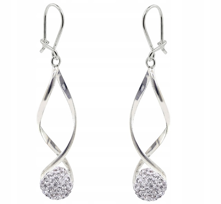 KOMPLET SREBRNY BIŻUTERII 925 DAMSKI Z CYRKONIAMI SWAROVSKI + GRAWER GRATIS