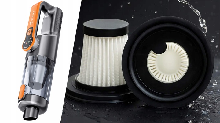 Odkurzacz samochodowy do auta ręczny cyklonowy bezprzewodowy USB 17