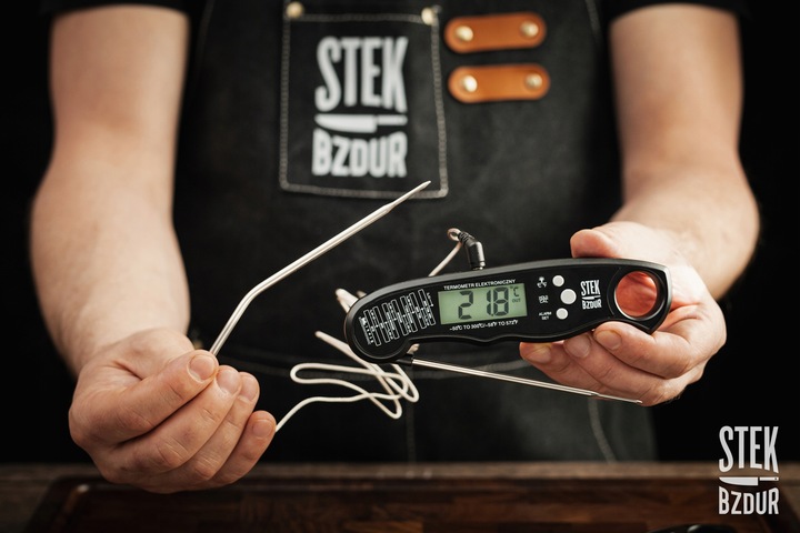 Termometr Kuchenny Cyfrowy do Mięsa Steków Żywności STEK BZDUR LCD