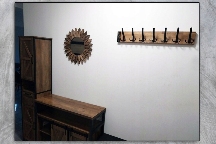 Wieszak ścienny na ubrania Modern drewniany Oak 80cm do przedpokoju