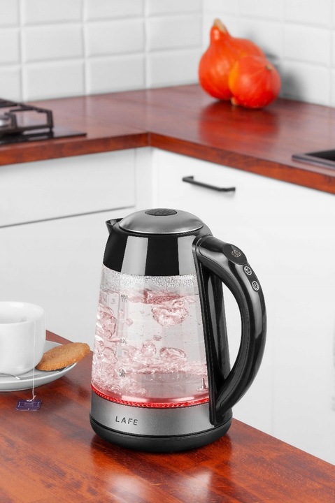 CZAJNIK ELEKTRYCZNY BEZPRZEWODOWY 1,7l 2200W SZKLANY LED REGULACJA