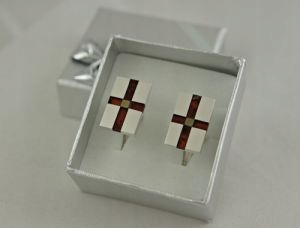 Srebrne spinki do mankietów z bursztynem + grawer