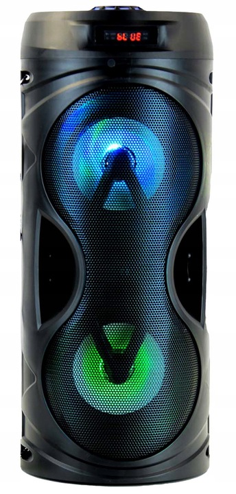 PRZENOŚNA KOLUMNA GŁOŚNIK KARAOKE BLUETOOTH +2 MIKROFONY BEZPRZEWODOWE