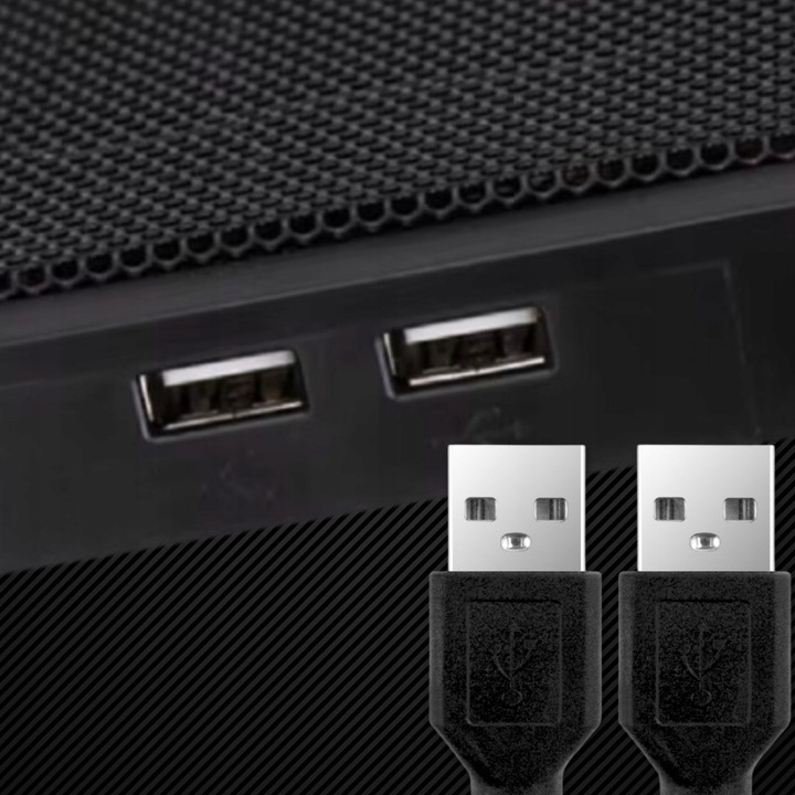 PODSTAWKA CHŁODZĄCA POD LAPTOPA WIATRAK DO KOMPUTERA NOTEBOOKA RGB 12-17"