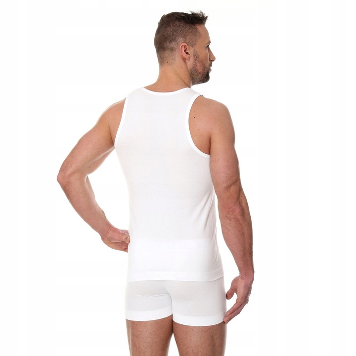 BRUBECK męska PODKOSZULKA na ramiączkach podkoszulek BAWEŁNA BIAŁA