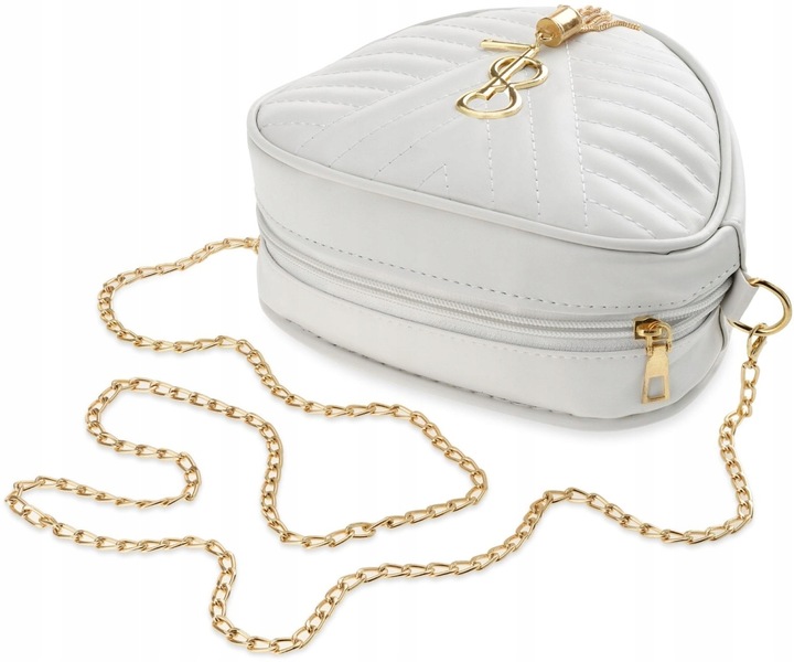 Torebka Elegancka Listonoszka Torebeczka Pikowana Z Łańcuszkiem Breloczkiem