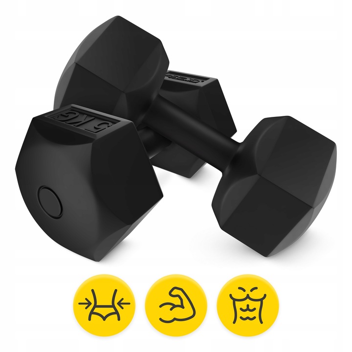 HANTLE BITUMICZNE HANTELKI ZESTAW DO ĆWICZEŃ FITNESS SIŁOWNIA TRENING 2x5kg