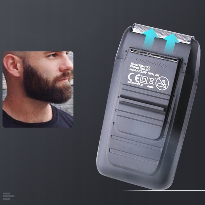 BEZPRZEWODOWA GOLARKA FOLIOWA DO GOLENIA BRODY WŁOSÓW MĘSKA MASZYNKA KEMEI