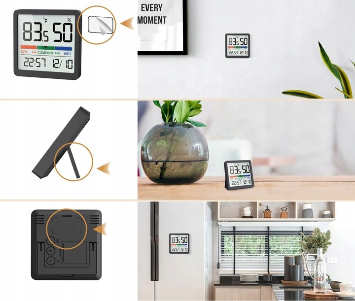 Stacja Pogodowa Termometr POKOJOWY ZEGAR LCD Stacja pogody wewnętrzna