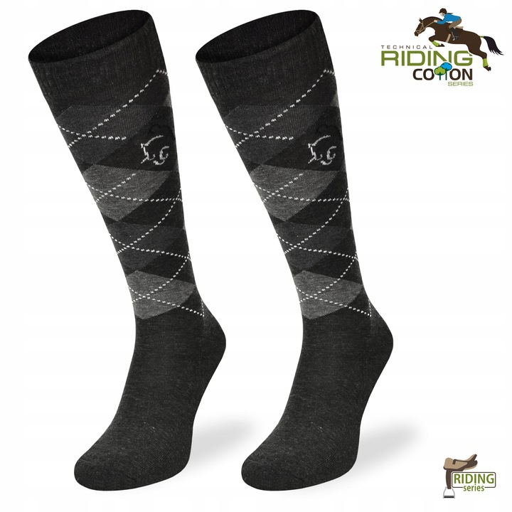 Klasyczne podkolanówki jeździeckie w romby SPDJ