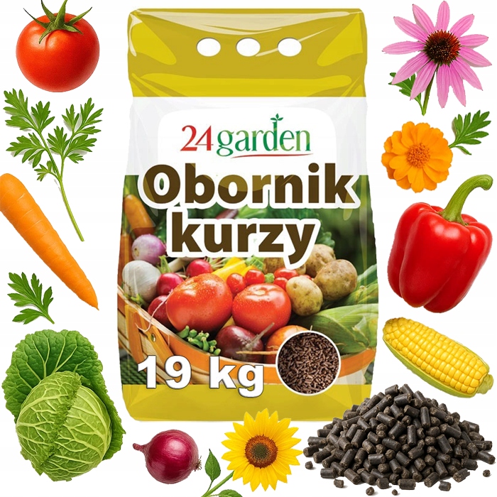OBORNIK GRANULOWANY KURZY 19kg NATURALNY NAWÓZ ORGANICZNY 31L EKO