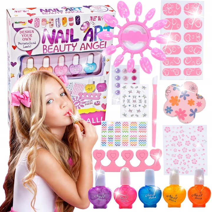 ZESTAW DO PIELĘGNACJI STUDIO SALON PAZNOKCI LAKIER DLA DZIECI DZIEWCZYNKI