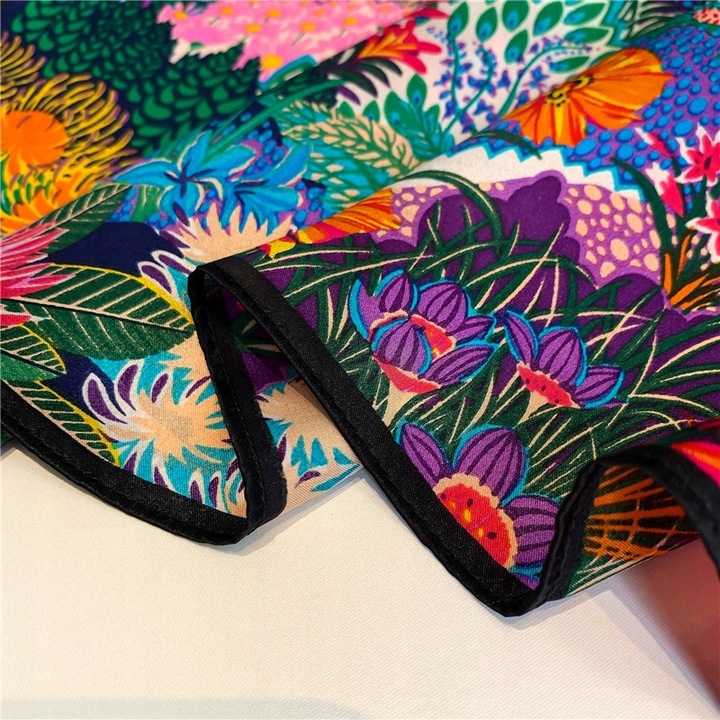 100% Czysty Jedwab Szalik Damski 53cm Kwadrat Wszechstronna Elegancja