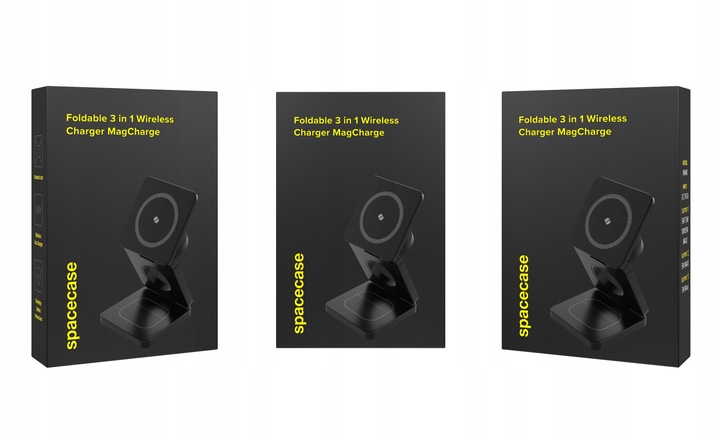 ŁADOWARKA INDUKCYJNA 3W1 DO MAGSAFE SKŁADANA DO IPHONE AIRPODS APPLE WATCH