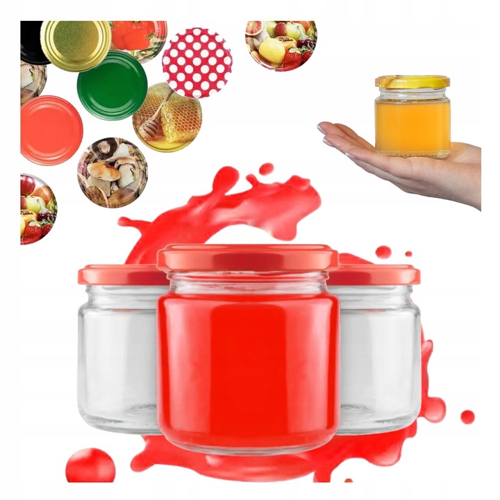 Słoik 200ML + WIECZKO FI66 DŻEM PRZETWORY PASZTET KONFITURA DESERY