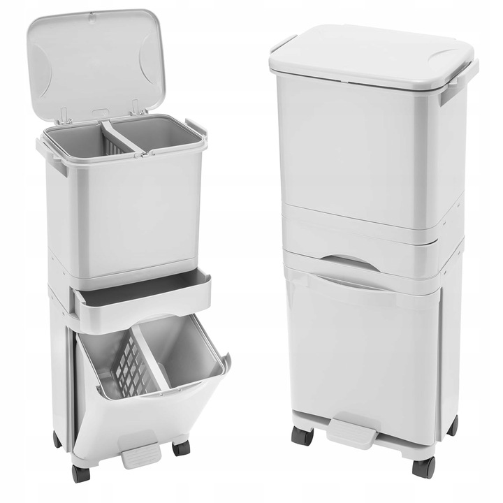 Kosz do Segregacji Śmieci Odpadów Domowy Kubeł na Śmieci do Kuchni Kółka