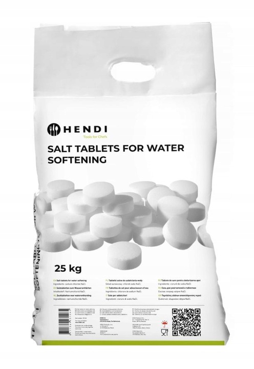 Tabletki solne 25kg HENDI NaCl, do zmiękczacza, NaCl, sól w tabletkach