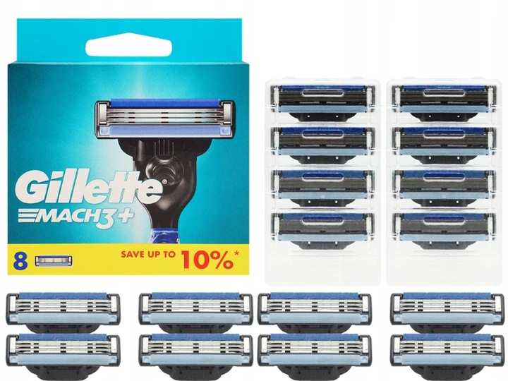 WKŁADY DO MASZYNKI GILLETTE MACH 3 FRESH NOŻE OSTRZA DO MASZYNKI MACH3 x8