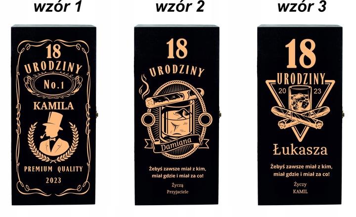SKRZYNKA NA WHISKY JACK DANIELS PREZENT URODZINY 18 20 25 30 35 40 45
