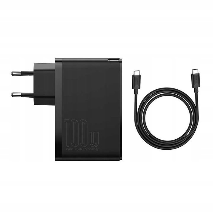 Ładowarka BASEUS GaN2 PRO 100W 2x USB-C/USB PD QC4 + Kabel USB-C