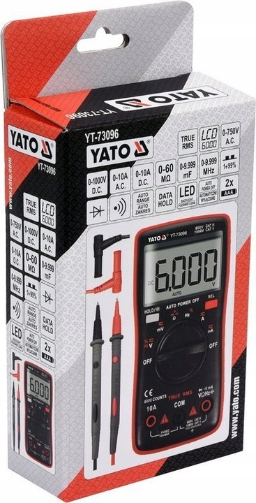 YATO MIERNIK CYFROWY MULTIMETR TRUE RMS LCD 6000 Z AUTOMATYCZNYM