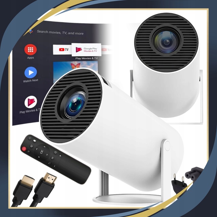 Projektor Rzutnik Przenośny Android Smart TV LED 4K Głośnik WIFI 130