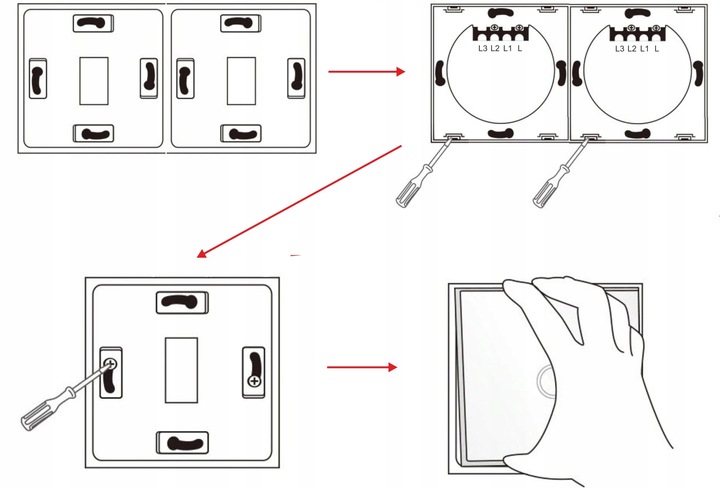 GNIAZDO GNIAZDKO SZKLANE Z BOLCEM Z WŁĄCZNIKIEM POJEDYNCZYM BIAŁE