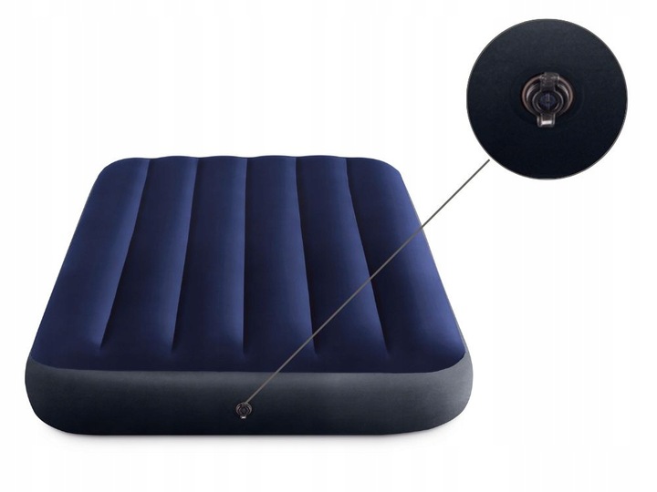 Materac Dmuchany Welurowy Jednoosobowy Łóżko 191x99x25 Intex 64757