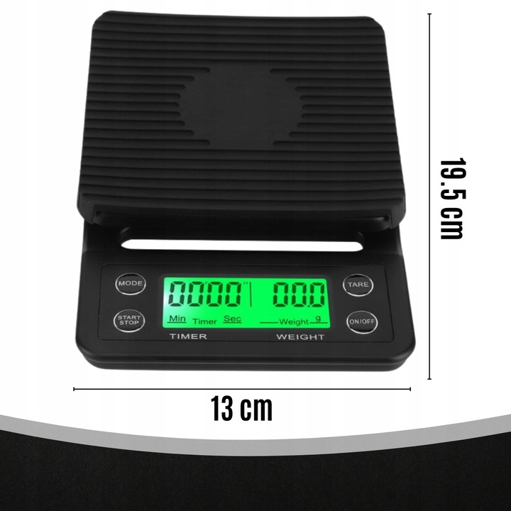 WAGA KUCHENNA ELEKTRONICZNA PRECYZYJNA Z WYŚWIETLACZEM 5000g 1g TIMER