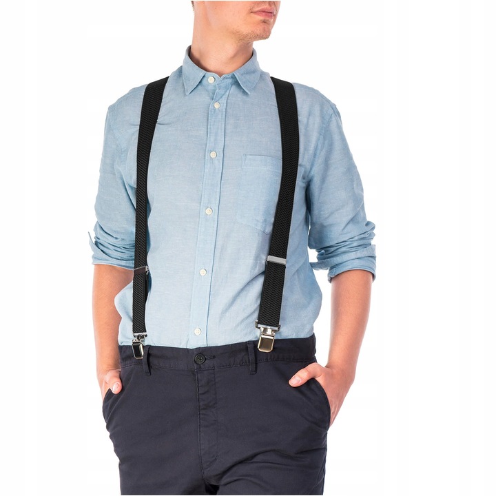 SZELKI MĘSKIE DO SPODNI MOCNE SZEROKIE CODZIENNE REGULOWANE POLSKIE