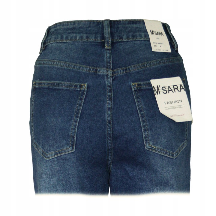 M.Sara SPODNIE DAMSKIE JEANSY SZEROKIE NOGAWKI WYSOKI STAN M 38