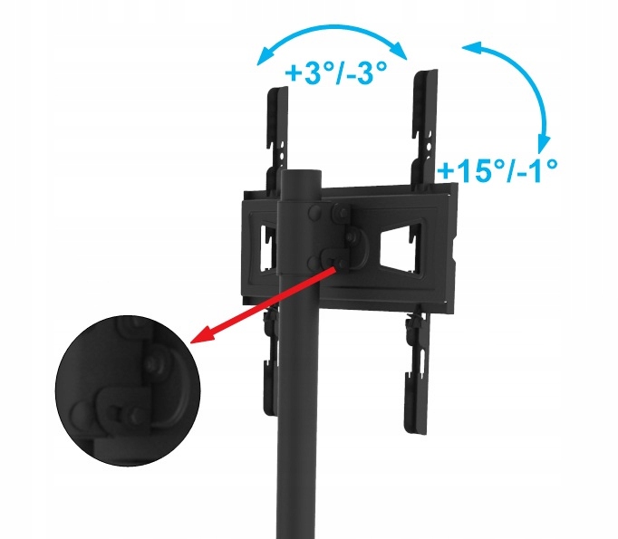 Stojak Podłogowy na telewizor TV 26-65 cali z półką Uniwersalny
