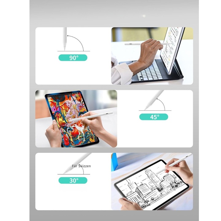 Rysik do iPada Pro 13" 11", 12,9", 10/9/8/7/6, Mini, Air (2018-2024), biały