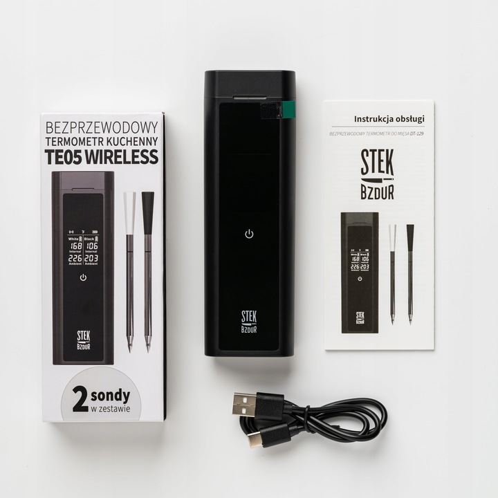 2x Bezprzewodowy Termometr Kuchenny Cyfrowy do Mięsa Steków STEK BZDUR