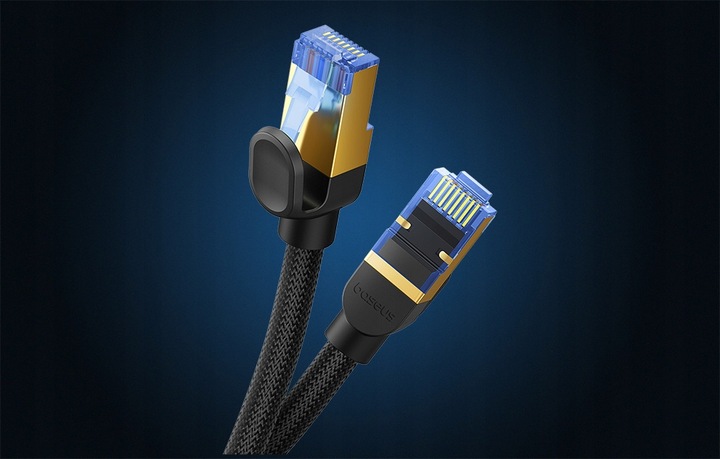 KABEL SIECIOWY BASEUS ETHERNET RJ45 KAT.7 10GBPS 20M CZARNY W OPLOCIE