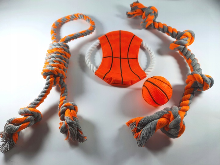 Masywny Duży zestaw zabawek dla psa szarpak, piłka