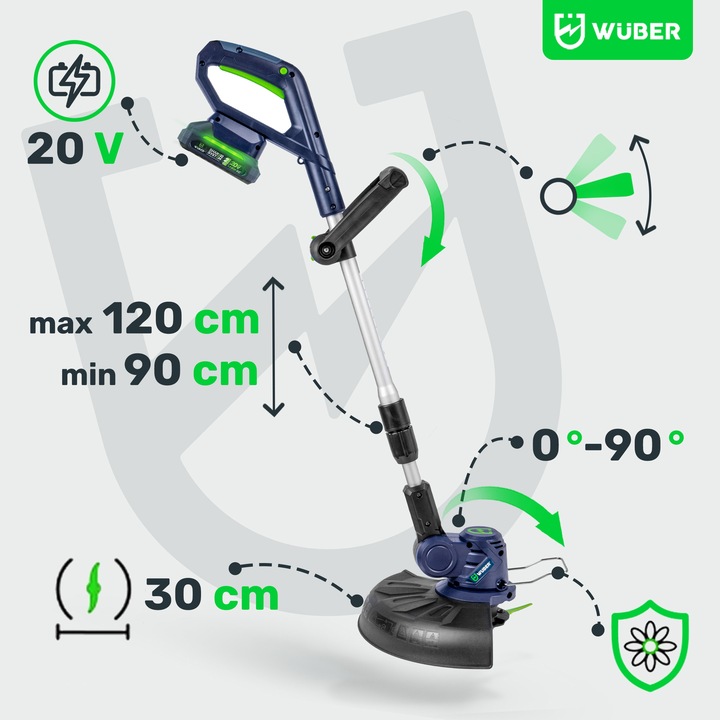 PODKASZARKA AKUMULATOROWA KOSA WYKASZARKA NA KOŁACH ŻYŁKI NOŻE AKU 2AH