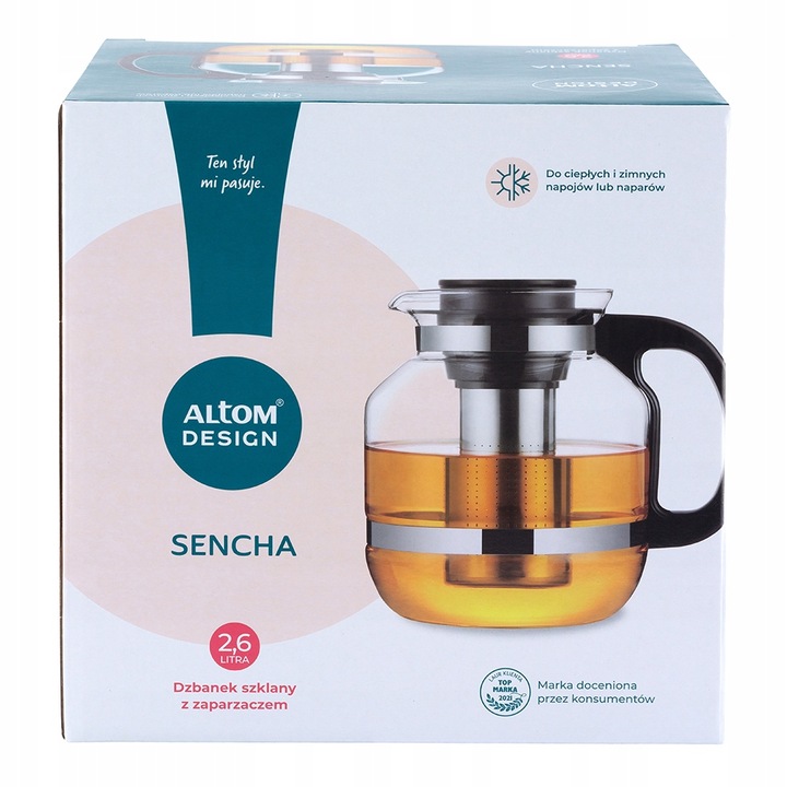 Zaparzacz dzbanek duży Altom Design Sencha 2600 ml na 12 filiżanek