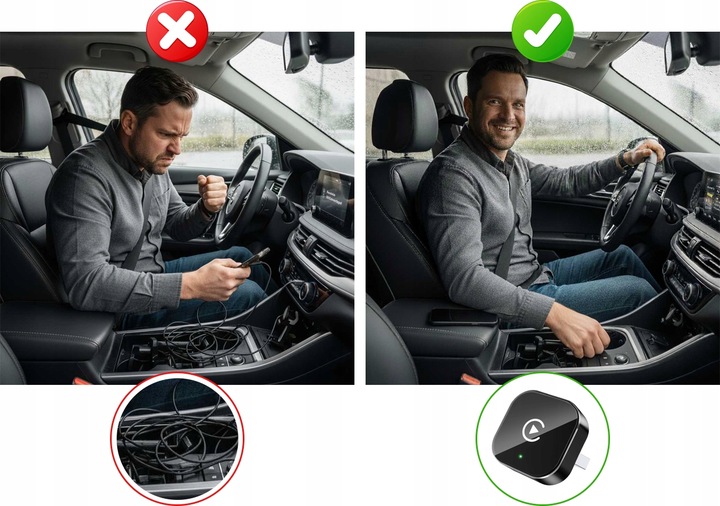 Bezprzewodowy moduł adapter do auta CarPlay Android Auto WiFi iOS