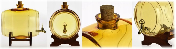 Beczka szklana antałek beczułka karafka 2L z kranikiem GRAWEREM na