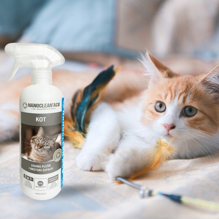 NANOCLEAN AC8 neutralizator zapachu moczu KOTA, na pchły,kleszcze Atest PZH