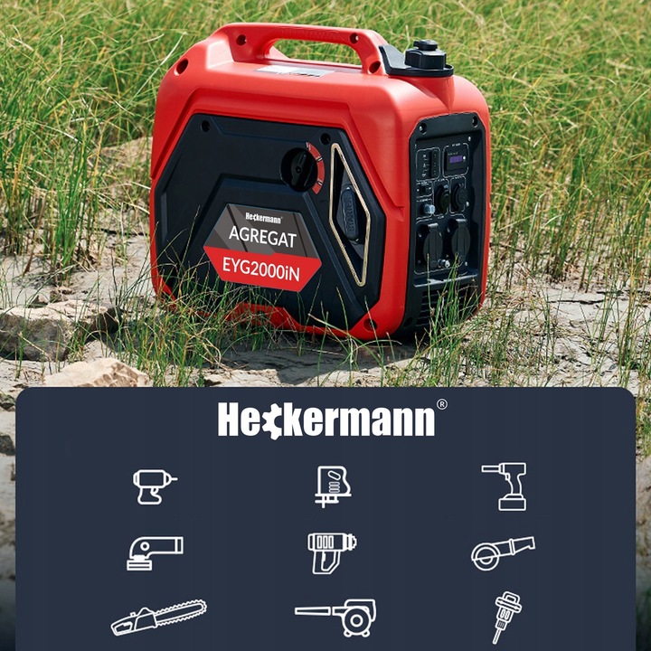 AGREGAT PRĄDOTWÓRCZY GENERATOR PRĄDU INWERTOROWY NA BENZYNĘ CICHY 2KW